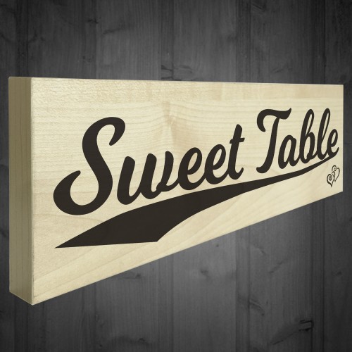 Sweet Table Wooden Freestanding Plaque Wedding Decoration