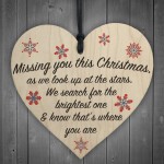 Missing You This Christmas Stars Hanging Heart Plaque