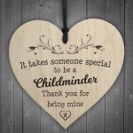 Thank You Special Childminder Wooden Hanging Heart Plaque