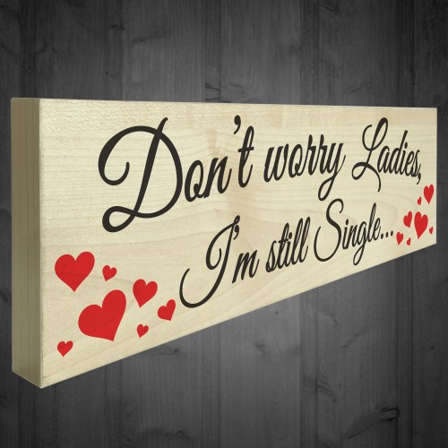 Dont Worry Still Single Novelty Wooden Freestanding Plaque Sign