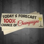 Todays Forecast 100% Chance Of Champagne Freestanding Plaque