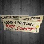 Todays Forecast 100% Chance Of Champagne Freestanding Plaque