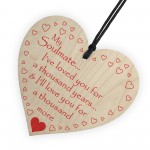 Soulmate Loved You A Thousand Years Wooden Hanging Heart