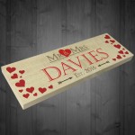 Personalised Mr & Mrs Wedding Engagement Wooden Gift Sign