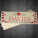 Personalised Mr & Mrs Wedding Engagement Wooden Gift Sign