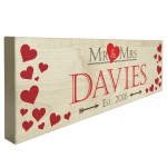 Personalised Mr & Mrs Wedding Engagement Wooden Gift Sign