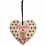 Be A Cupcake Novelty Wooden Hanging Heart Friendship Gift