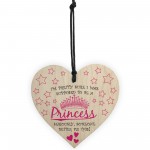 Supposed To Be A Princess Novelty Wooden Hanging Heart