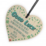 Good Luck You'll Be Miised Wooden hanging Heart Leaving Gift