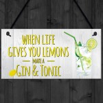 Life Gives You Lemons Make Gin & Tonic Novelty Hanging Plaque