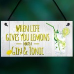 Life Gives You Lemons Make Gin & Tonic Novelty Hanging Plaque