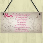 Mum I Love You More And More Each Day Hanging Plaque