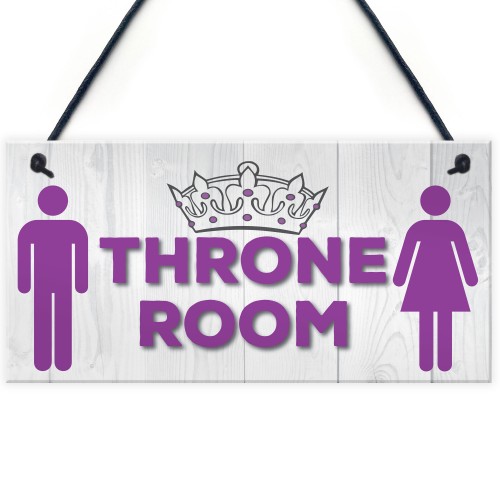 Throne Room Bathroom Toilet Door Hanging Plaque Sign Gift