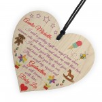 Personalised Godmother You Will Become Poem Hanging Heart Sign 