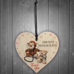 Thank You For Helping Me Feel Better Hanging Wooden Heart Gift