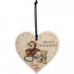 Thank You For Helping Me Feel Better Hanging Wooden Heart Gift