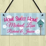 Personalised Home Sweet Home Hanging Plaque Sign Gift 