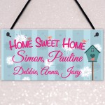 Personalised Home Sweet Home Hanging Plaque Sign Gift 