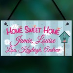 Personalised Home Sweet Home Hanging Plaque Sign Gift 