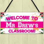 Personalised Welcome To Classroom Cute Hanging Teachers Gift