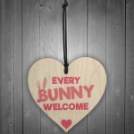 Every Bunny Welcome Wooden Hanging Plaque Easter Egg Hunt Sign