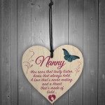 Nanny Heart Of Gold Hanging Wooden Heart Plaque Sign Gift 