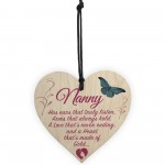 Nanny Heart Of Gold Hanging Wooden Heart Plaque Sign Gift 