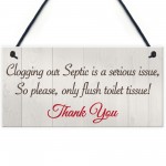 Only Flush Tissue Hanging Bathroom Plaque Toilet Thank You Sign