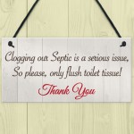 Only Flush Tissue Hanging Bathroom Plaque Toilet Thank You Sign