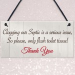 Only Flush Tissue Hanging Bathroom Plaque Toilet Thank You Sign