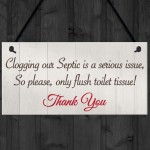 Only Flush Tissue Hanging Bathroom Plaque Toilet Thank You Sign