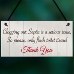 Only Flush Tissue Hanging Bathroom Plaque Toilet Thank You Sign