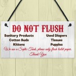 Do Not Flush Septic Tank Hanging Plaque Bathroom Toilet Sign