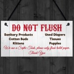 Do Not Flush Septic Tank Hanging Plaque Bathroom Toilet Sign