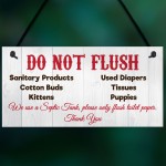 Do Not Flush Septic Tank Hanging Plaque Bathroom Toilet Sign