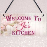 Personalised Kitchen Welcome Hanging Plaque