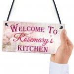 Personalised Kitchen Welcome Hanging Plaque