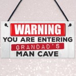 Personalised Warning Man Cave Hanging Plaque