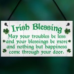 Irish Blessing Happiness Friendship Hanging Plaque