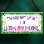 I'm Outdoorsy Drunk On Patios Alcohol Novelty Hanging Plaque