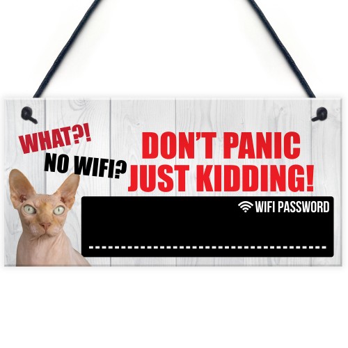 No Wifi? Don't Panic Home Internet Password Hanging Plaque