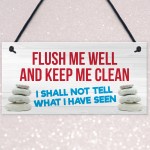 Toilet Flush Me Well Funny Novelty Loo Door Hanging Plaque