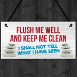 Toilet Flush Me Well Funny Novelty Loo Door Hanging Plaque