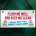 Toilet Flush Me Well Funny Novelty Loo Door Hanging Plaque