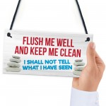 Toilet Flush Me Well Funny Novelty Loo Door Hanging Plaque