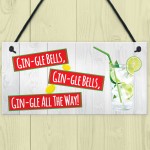 Gin-gle Bells Funny Alcohol Christmas Gin Gift Hanging Plaque