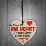 Big Heart Little Minds Thank You Teacher Gift Hanging Plaque 