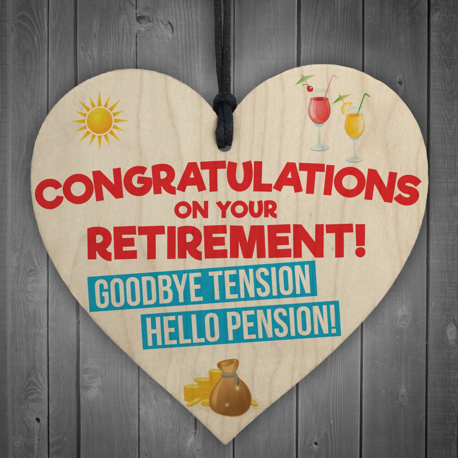 Retirement Goodbye Tension Funny Pension Gift Hanging Plaque