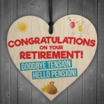 Retirement Goodbye Tension Funny Pension Gift Hanging Plaque