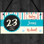 Personalised Chalkboard Baby Countdown Pregnancy Hanging Plaque